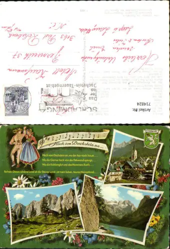 714824 Liedkarte Hoch vom Dachstein an Text Ramsau a. Dachstein Gosausee