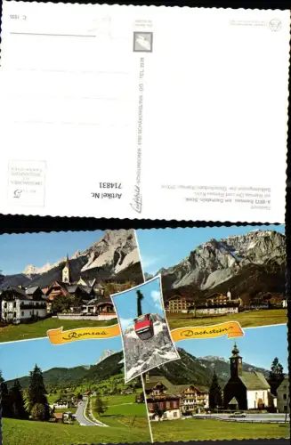 714831 Mehrbild AK Ramsau a. Dachstein Ort u. Kulm Seilbahn Gondel Gletscherbahn