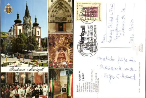 714855 Mehrbild AK Mariazell Basilika Papst Johannes Paul II Gnadenstatue