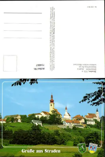 714887 Straden Weinland Ansicht mit Kirchen