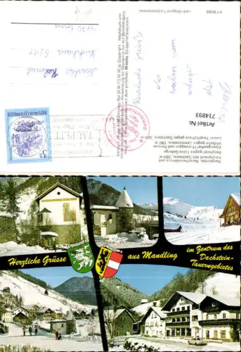 714892 Mehrbild AK Mandling Dachstein-Tauerngebiet Loden Steiner Reiteralmschihütte Schladming Winteransicht