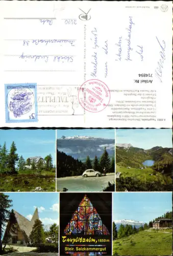 714894 Mehrbild AK Tauplitz Tauplitzalm Linzer Tauplitzhaus Bergkirche Alpenstraße VW Käfer