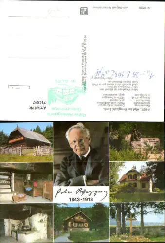 714897 Mehrbild AK Alpl b. Krieglach Geburtshaus Rauchkuchl Grab Peter Rosegger Waldschule