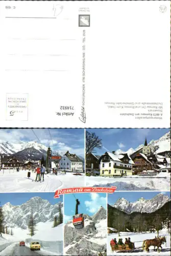 714932 Mehrbild AK Ramsau a. Dachstein Pferdeschlitten VW Bully Seilbahn Gondel