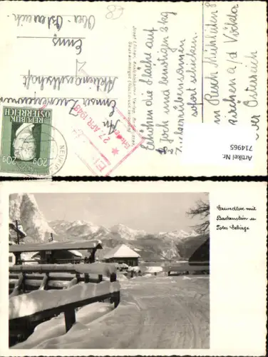 714965 Foto AK Grundlsee mit Backenstein u. Totes Gebirge Winteransicht