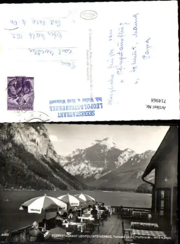 714968 Foto AK Seerestaurant Leopoldsteinersee Terrasse geg. Pfaffenstein Eisenerz