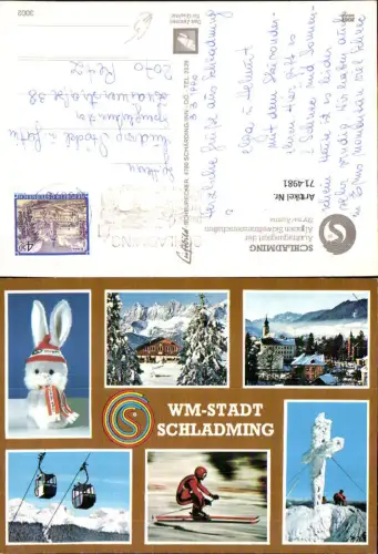 714981 Mehrbild AK Schladming WM-Stadt Wintersport Gipfelkreuz Seilbahn Gondel