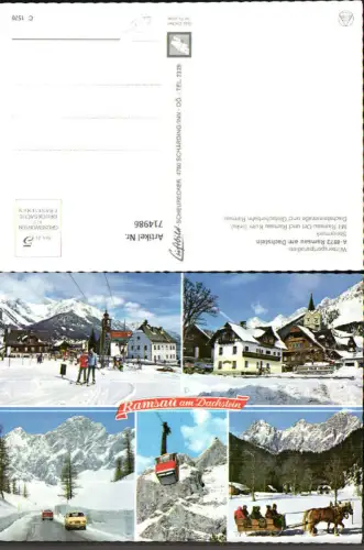 714986 Mehrbild AK Ramsau a. Dachstein Ort u. Ramsau Kulm Gletscherbahn Wintersport