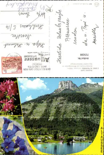 715008 Mehrbild AK Altaussee mit Loser Alpenflora Enzian