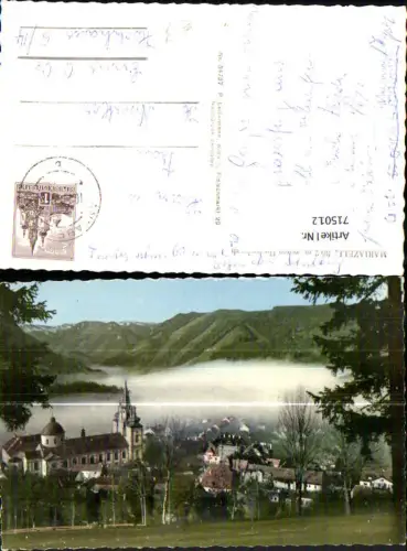 715012 Foto AK Mariazell geg. Hochschwab im Nebelmeer