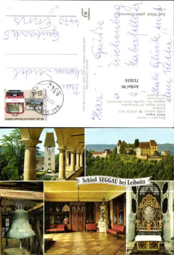 715016 Mehrbild AK Schloss Seggau Leibnitz Fürstenzimmer Schloßkapelle Glocke