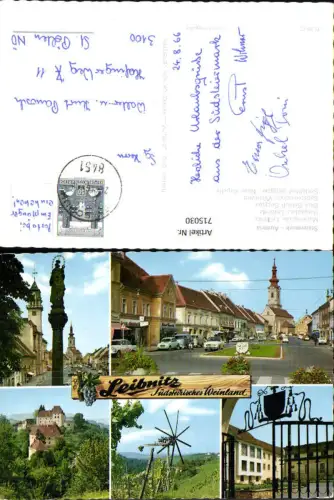 715030 Mehrbild AK Mariensäule Leibnitz Hauptplatz Leibnitz Schloss Seggau Weinland