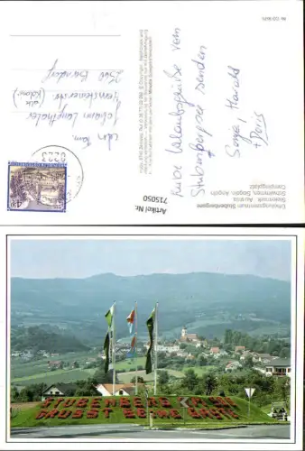 715050 Stubenberg a. See Stubenbergsee Blumeninsel mit Schriftzug Fahnen