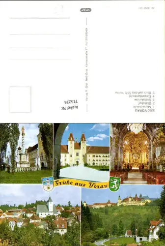 715226 Mehrbild AK Vorau Stift Mariensäule Stiftshof Stiftskirche Ansicht