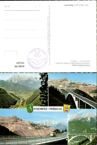 715229 Mehrbild AK Präbichl-Nordrampe Kremplgrabenbrücke Erzberg Eisenerz