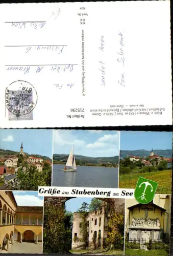 715236 Mehrbild AK Stubenberg a. See Segelboot Burg Ruine Alt-Schielleiten Epitraph Herberstein