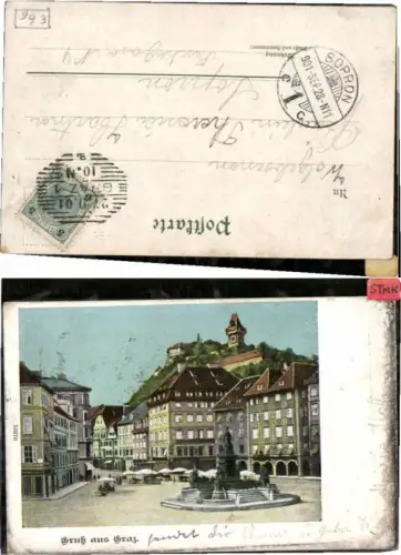 59463,Gruss aus Graz Schöne Partie am Markt 1898