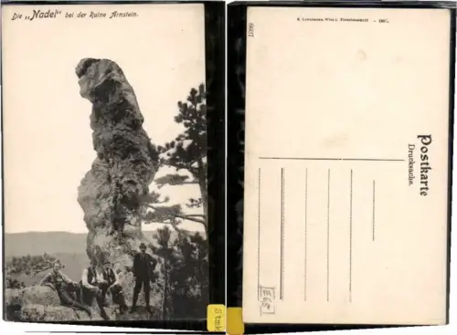 59552,Nadel bei Arnstein Peilstein m. Kletterer Wanderer 1910