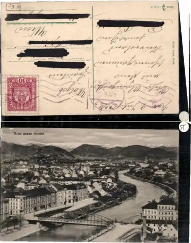 61959,Graz gegen Norden Murbrücke 1914