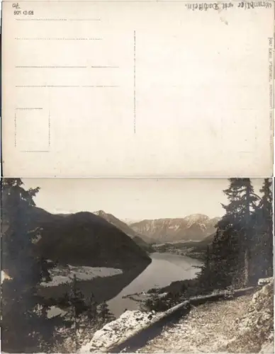 61985,Rare Fotokarte Grundlsee bei Aussee mit Dachstein 1915