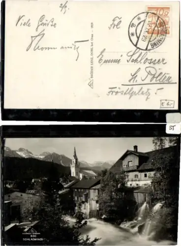 62524,Fotokarte aus Schladming Partie im Ort 1929