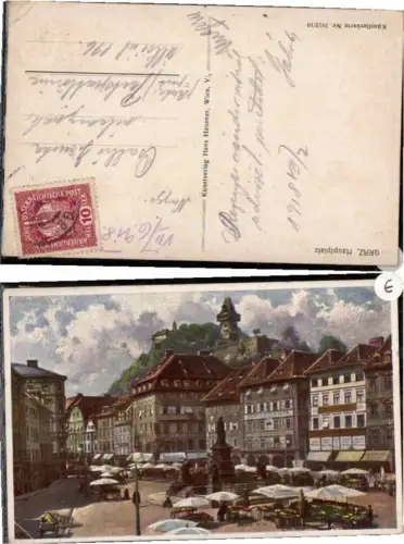71718,Graz Hauptplatz Künstlerkarte 7012-10 Hausner