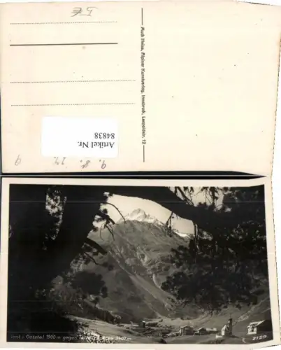 84838,Vent bei Sölden im Ötztal 1927