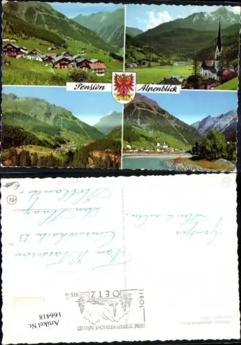 166418,Innerwald Sölden Pension Alpenblick Mehrbild Ak pub Alpina Druck