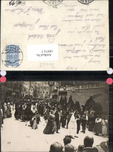 189717,FotoAK Imst Hotel Adler Heiratstag Hochzeitszug 1920