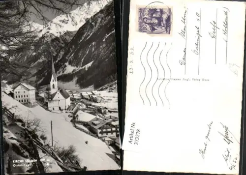 373278,Sölden Teilansicht m. Kirche Bergkulisse Winterbild