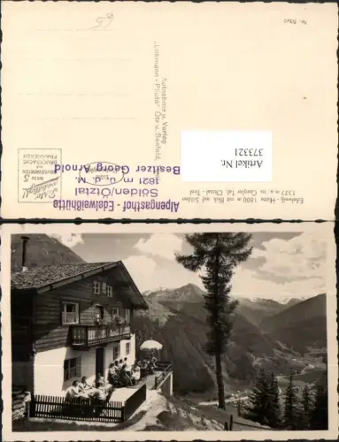 373321,Edelweiß-Hütte Berghütte m. Blick auf Sölden Bergkulisse