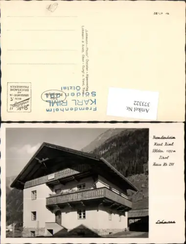 373322,Sölden Fremdenheim Karl Riml Haus Nr. 291