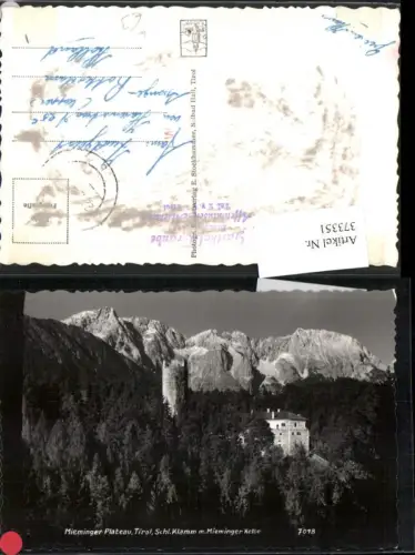 373351,Mieminger Plateau b. Mieming Burg m. Mieminger Kette Bergkulisse