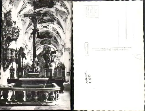 413555,Stams Kirche Innenansicht Kruzifix Kreuz