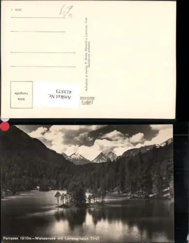 413573,Fernpass Weissensee See b. Biberwier m. Loreagruppe Bergkulisse