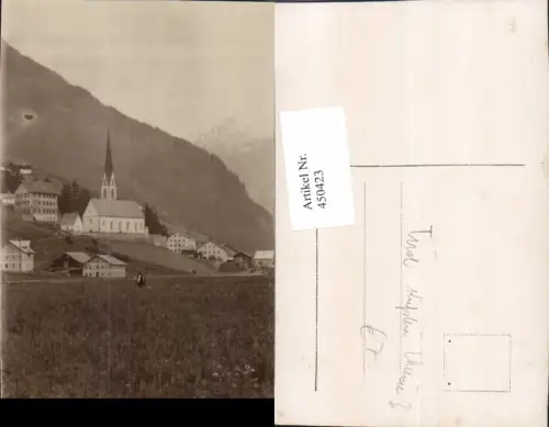 450423,Foto AK Sölden Teilansicht Kirche Bergkulisse