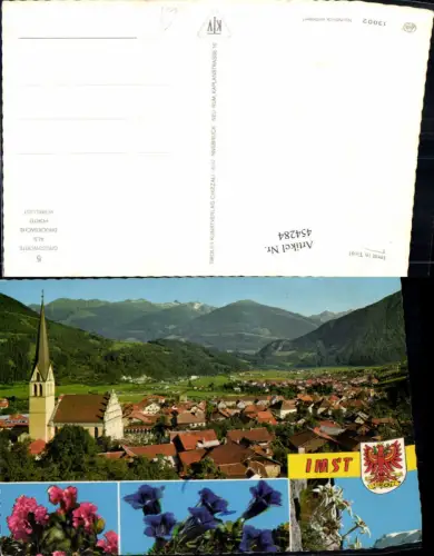 454284,Imst Totale Bergkulisse Edelweiß Enzian Mehrbildkarte