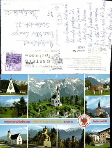 454291,Mieming-Obsteig Kirche Kapelle Schloss Mehrbildkarte pub Alpine Luftbild 485