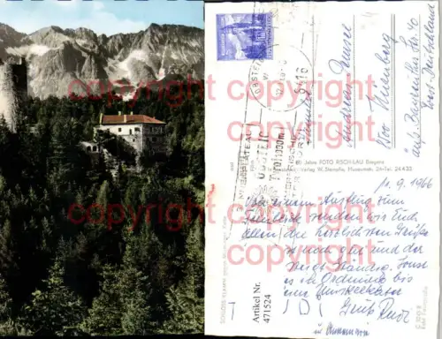 471524,Schloss Klamm b. Obsteig geg. Mieminger Kette Bergkulisse