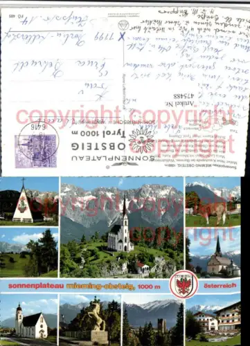 475488,Mieming-Obsteig Kirche Locherboden Mehrbildkarte pub Alpine Luftbild 485