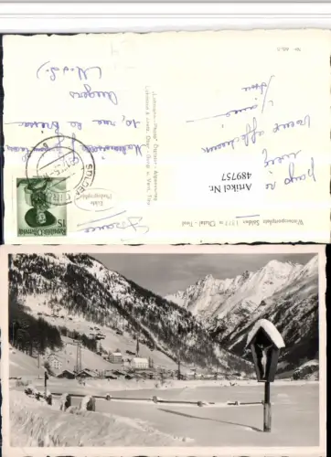 489757,Sölden Totale Wegkreuz Bergkulisse Winterbild