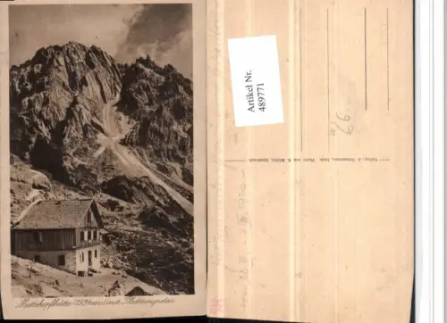 489771,Muttekopfhütte Berghütte b. Imst m. Platteinspitze Bergkulisse
