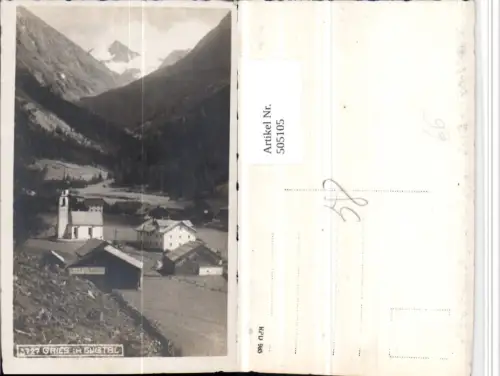 505105,Gries im Sulztal Teilansicht Kirche Bergkulisse
