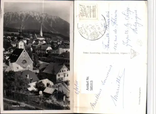 505113,Imst Teilansicht Kirchen Bergkulisse