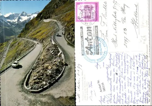 505116,Timmelsjoch-Hochalpenstraße b. Gurgl Oldtimer Auto Bergkulisse