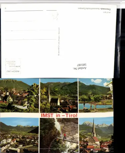 505187,Imst Totale Kirchen Freibad Brücke Mehrbildkarte pub Risch-Lau