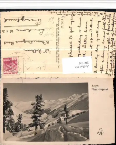 505196,Gurgler Wald Abfahrt b. Gurgl Bergkulisse Winterbild pub Lohmann