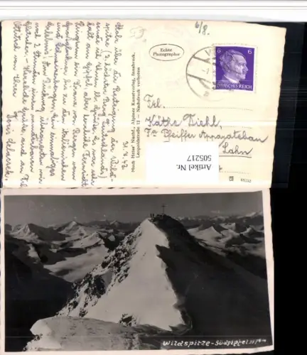 505217,Wildspitze b. St. Leonhard im Pitztal Gipfelkreuz Bergkulisse