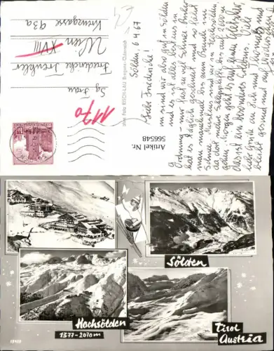 566548,Mehrbild Ak Sölden Hochsölden Wintersport pub Risch-Lau 19450