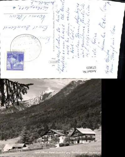 573823,Foto Ak Imst Hotel Linserhof geg. Platteinspitze pub Risch-Lau 14147